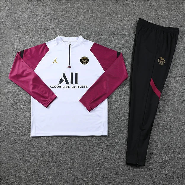 White / Burgundy - Paris Tracksuit