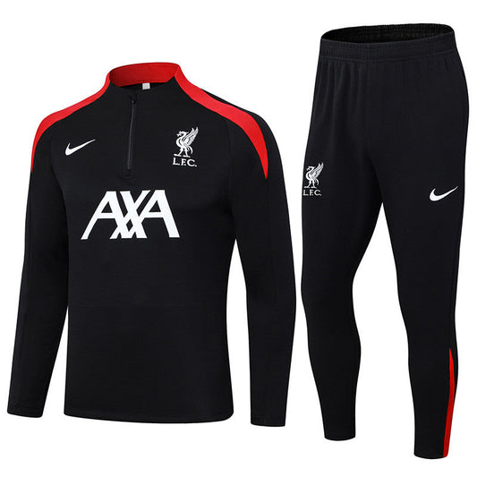 Liverpool 1/4 Zip Tracksuit 24/25 - Black / Red